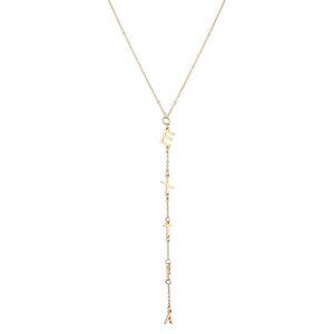 J72 Adornia "Extra" Y Drop Gold Tone Necklace